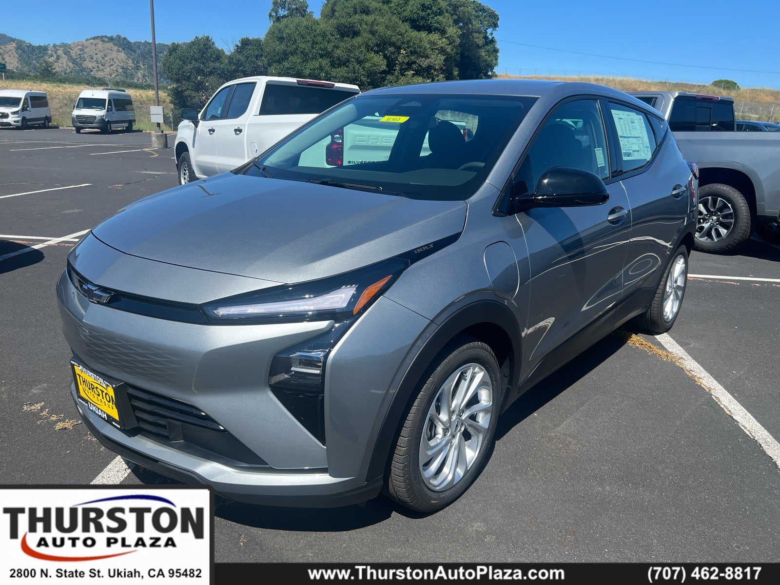 2027 Chevrolet Bolt LT in Sterling Grey Metallic — front three-quarter view
