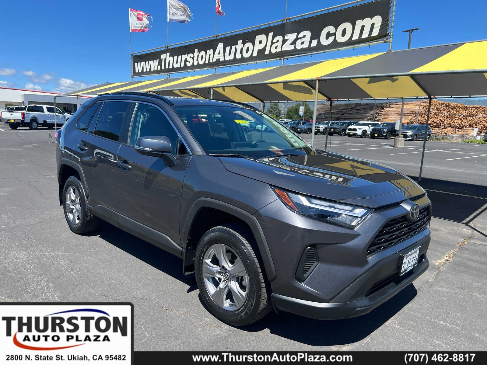 2024 Toyota RAV4 XLE in Gray — front three-quarter view