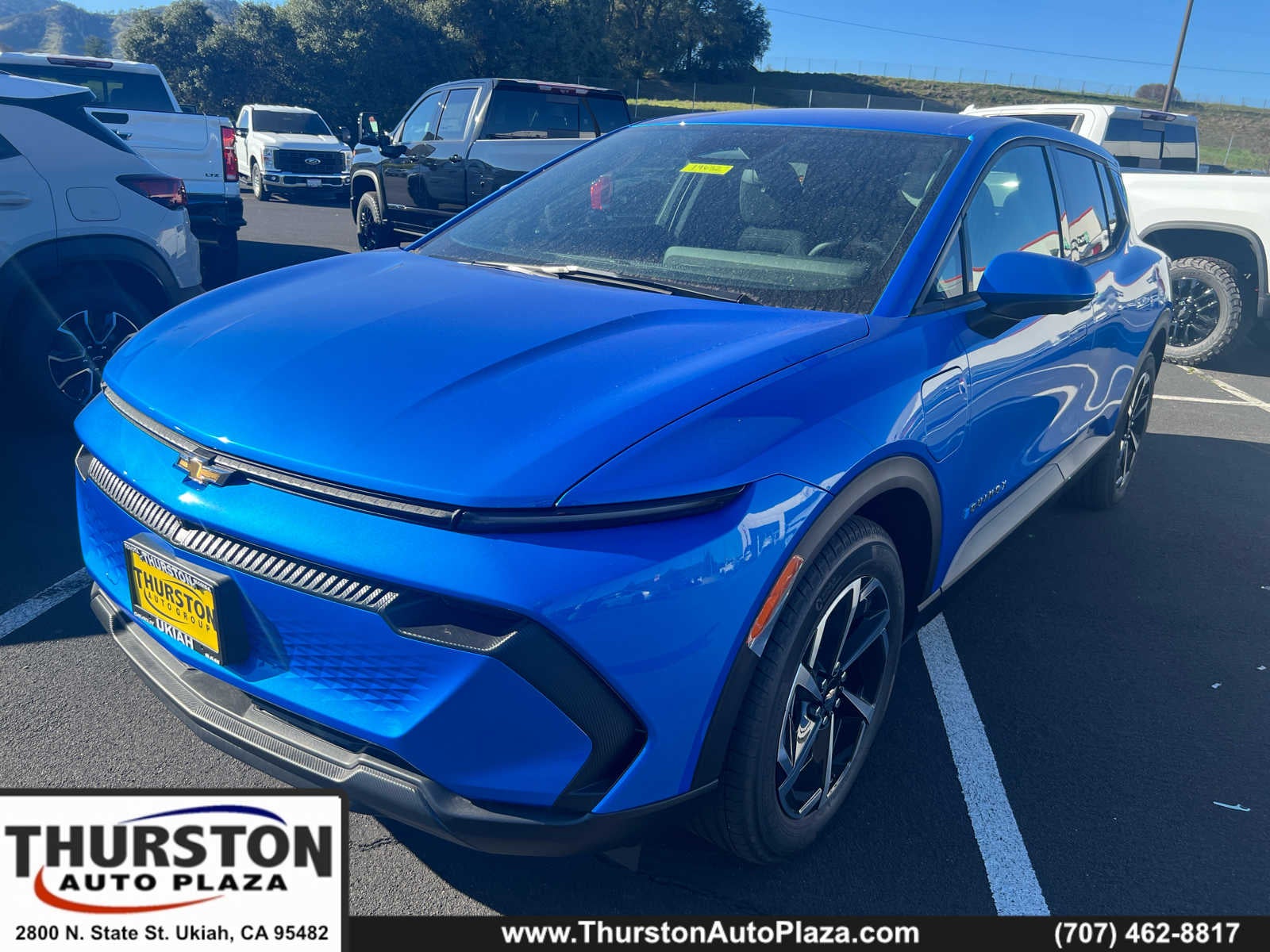 2026 Chevrolet Equinox EV LT in Riptide Blue Metallic — front three-quarter view
